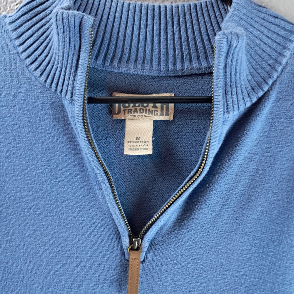 Duluth‎ Trading Co. Quarter Zip Pullover Sweater Knit Blue Casual Mens M - Picture 2 of 7